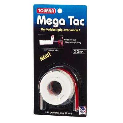 Tourna Mega Tac XL Overgrips (Pack of 3) - White - main image